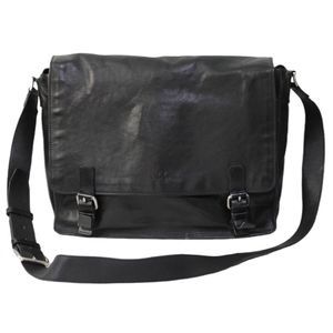 Cole Haan black leather messenger bag